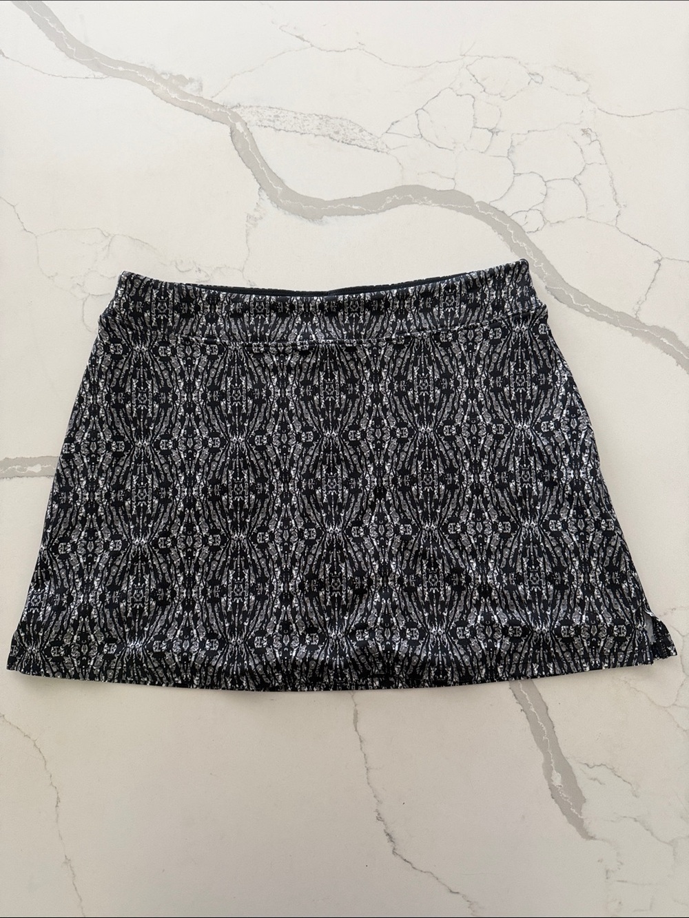 Printed Black, Grey & White Athletic Skort